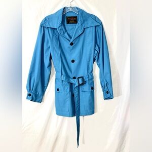 Nortex Vintage Short Belted Lightweight Collared Trench Coat Size Medium